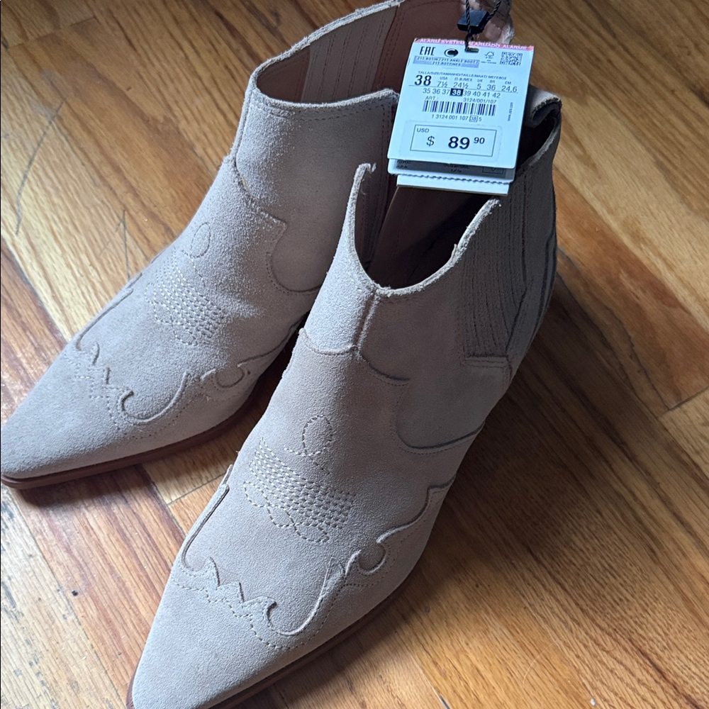 Cowboy Suede Ankle Boots Zara nwt stagecoach Coachella festival outfit